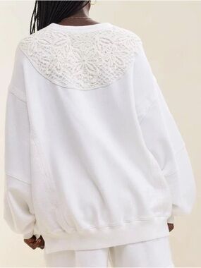 AERIE➕NWT Keep It Light Crochet Sweatahirt